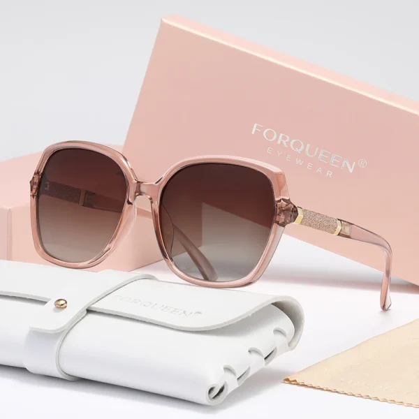2025 FORQUEEN Trendige Damen-Sonnenbrille, polarisiert, Anti-UV400, Schmetterling, großer Rahmen, für Damenurlaub 2