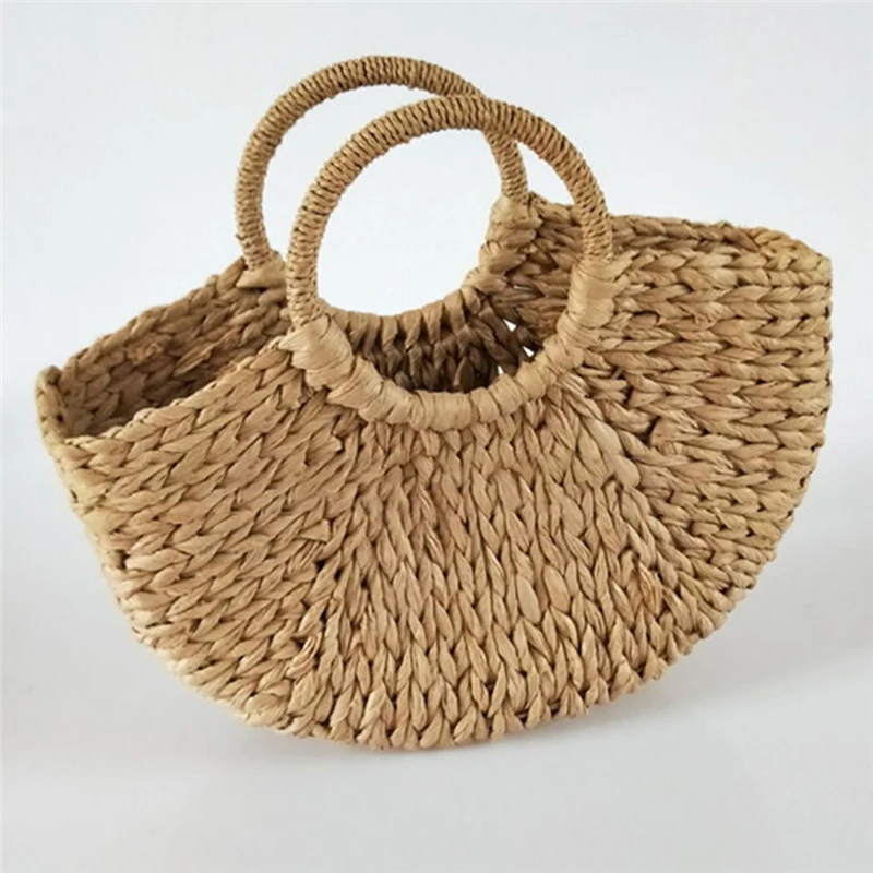 Frauen Neue Imitation Stroh Handtaschen Frau Handarbeit Gewebt Korb Rattan Handtasche Für Femme Damen Einfache Alle-Spiel Handtasche 3