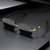 Retro Sonnenbrille Männer Marke Designer Mode randlose Sonnenbrille Sonnenbrillen Schneid linse Damen rahmenlose Brillen 3