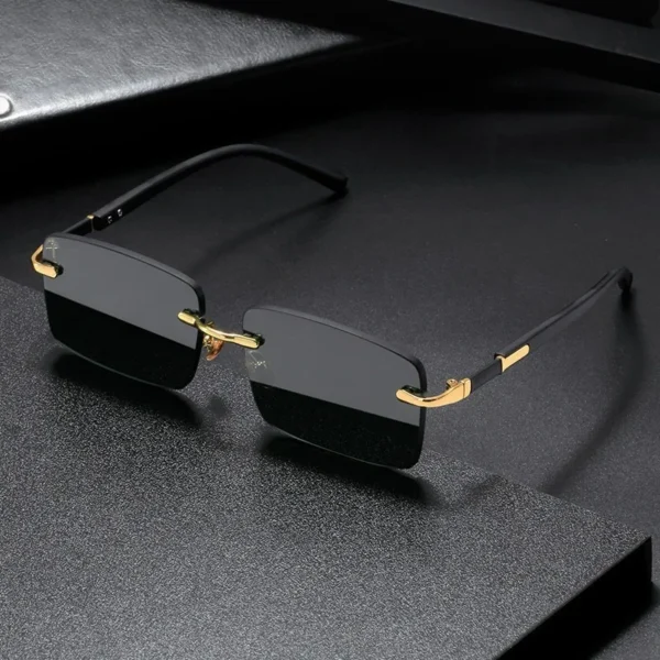 Retro Sonnenbrille Männer Marke Designer Mode randlose Sonnenbrille Sonnenbrillen Schneid linse Damen rahmenlose Brillen 3