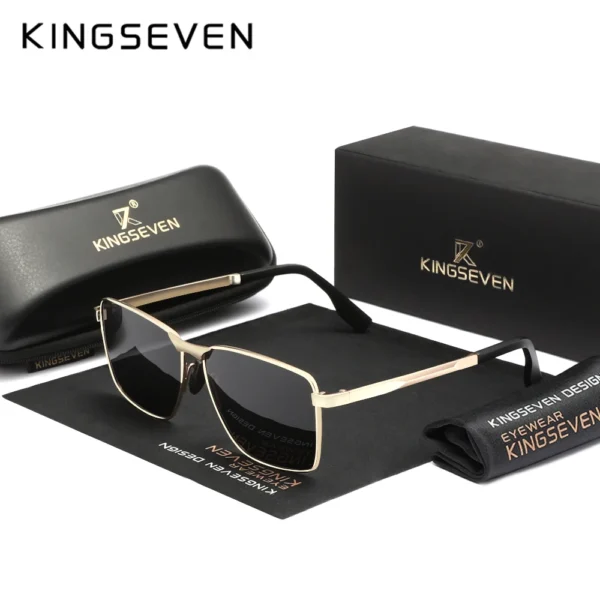 KINGSEVEN Klassische Sonnenbrille Männer Rechteck Legierung Rahmen Gläser Polarisierte UV400 Casual Trendy Fahren Brillen 3