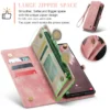 Leder Zip Wallet Card Handyhülle für Samsung Galaxy S25 Ultra S24 FE S23 S22 S21 S20 FE S10 Plus Note 20 Ultra 10 Flip Cover 5