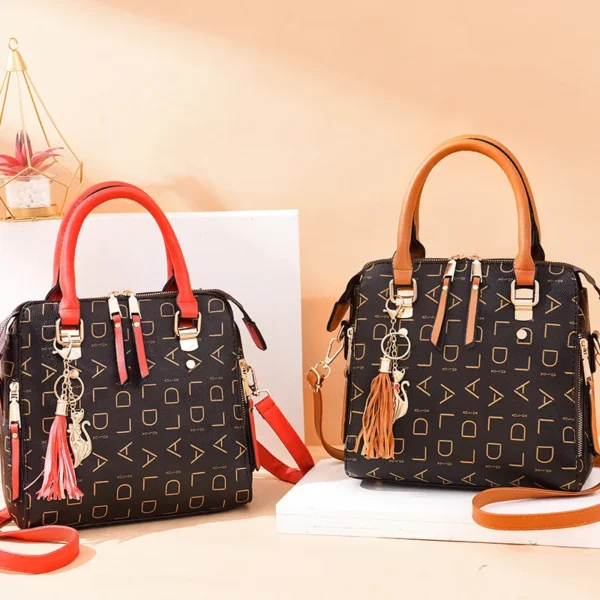 Mode Englisch Brief Handtasche Frauen PU Leder Quaste Top-griff Tasche Luxus Schulter Tasche Große Kapazität Dame Tote Design geldbörse 5