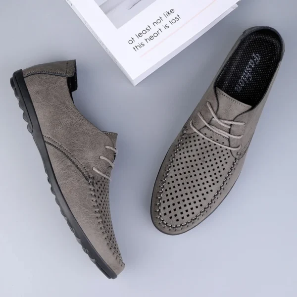 Sommer aushöhlen Lederschuhe Männer Luxus italienische Männer lässig handgemachte Mokassins Designer atmungsaktive Boots schuhe Zapatos Hombre 3
