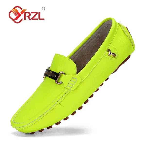 YRZL Loafer Herren Handgefertigte PU-Leder Loafer Casual Driving Flats Slip-on-Schuhe Luxuriöse bequeme Mokassins Weiße Loafer Schuhe Herren 3