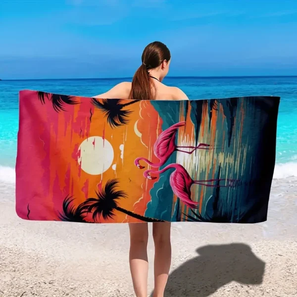 Mikro faser Haarring gedruckt Strand tuch Bergsteigen Yoga Strand Schwimmen Laufen saugfähiges weiches Handtuch 3