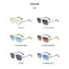 Mode metall leopard randlose sonnenbrille doppel brücken gradienten ozean film schattierungen uv400 3