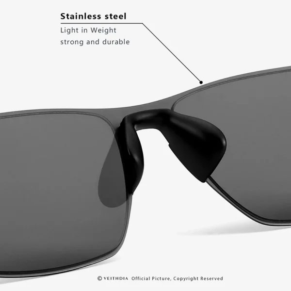 VEITHDIA männer Sonnenbrille Angeln Polarisierte UV400 Nylon Objektiv Im Freien Fahren Brillen Edelstahl Sonnenbrille Für Männliche V8226 6