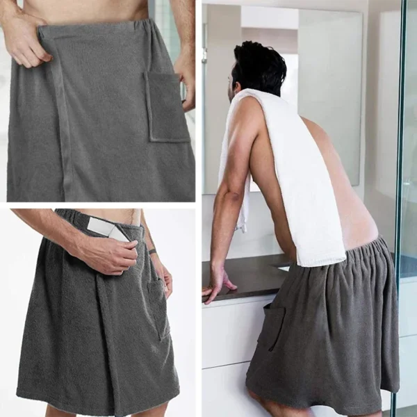 Männer weich tragbar Badet uch mit Tasche Bade mäntel Dusche Wrap Sauna Fitness studio Schwimmen Badehaus Spa Strand tuch Toalla de Playa 5