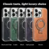 Unsichtbare Ständer Telefon Fall Für iPhone 13 11 12 14 15 Pro Max Business Leder Halter Abdeckung Magsafe Für IPHON 12 13 14 15 Promax 6
