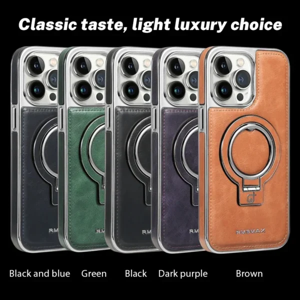Unsichtbare Ständer Telefon Fall Für iPhone 13 11 12 14 15 Pro Max Business Leder Halter Abdeckung Magsafe Für IPHON 12 13 14 15 Promax 6