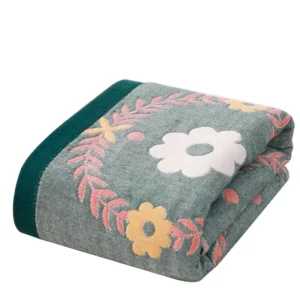 Badetuch-Set aus Baumwollgaze für Damen, Badezimmer, hochwertig, 70 x 140, 35 x 75 cm