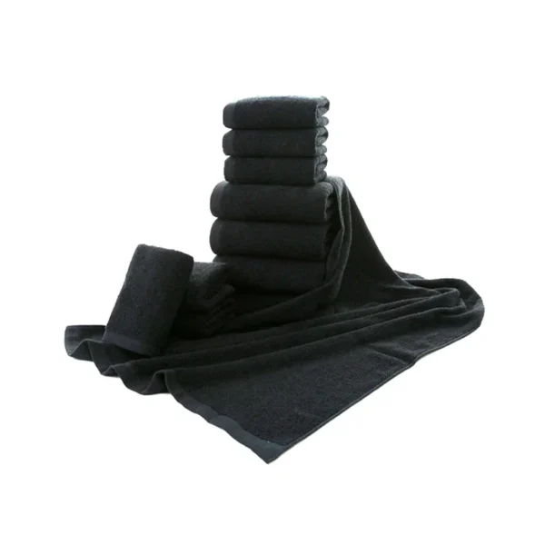 5 Stück 35x75cm 100% Baumwolle schwarz Gesichts tuch Set keine verblassen den Handtücher für Männer Hotel Corporate Geschenk weich und stark saugfähig 5