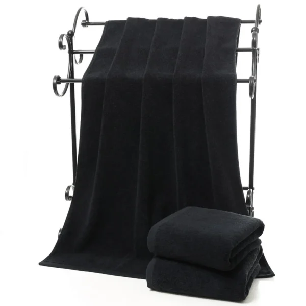 Schwarz Großes Badetuch Baumwolle Dicke Dusche Gesicht Handtücher Hause Badezimmer Hotel Erwachsene Badetuch Toalha de banho Serviette de bain 5