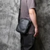 NZPJ Echtes Leder Herren Umhängetasche Lässige Umhängetasche Natürliches Rindsleder Vertikale Herrentasche Trend Tablet Computertasche 2