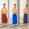 Verstellbarer sexy Herren-Baderock, tragbares Herren-Badetuch, weich, saugfähig, geeignet für Sauna, Spa, saugfähiges Strandtuch für Erwachsene 2