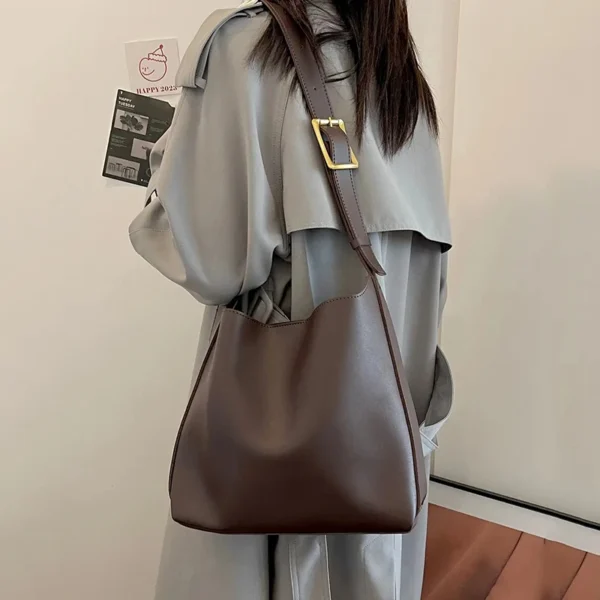 1Pcs Alle-Spiel Frauen Schulter Tasche Solide Mode Handtasche Umhängetasche frauen Minimalistischen PU Leder Tasche Für arbeit 4