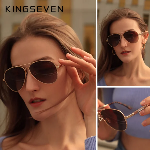 KINGSEVEN 2023 Neue Trend Qualität Titan Legierung männer Sonnenbrille Polarisierte sonnenbrille Frauen Pilot Spiegel Brillen Oculos de sol 3