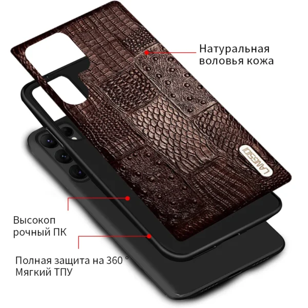 100% Retro-Handy hülle aus echtem Leder für Samsung Galaxy S23 S24 Ultra S24 plus S24plus S24Ultra Luxus-Rückseite 6