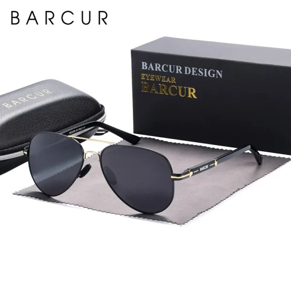 Barcur polarisierte herren sonnenbrille pilot sonnenbrille für männer zubehör fahren angeln, wandern brillen oculos gafas de sol
