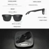 2024 Hochwertige Kdeam-polarisierte Sonnenbrille für Männer und Frauen, modisch, Unisex, Marke, beliebt, trendig, Outdoor-Brille, rote Linse 3