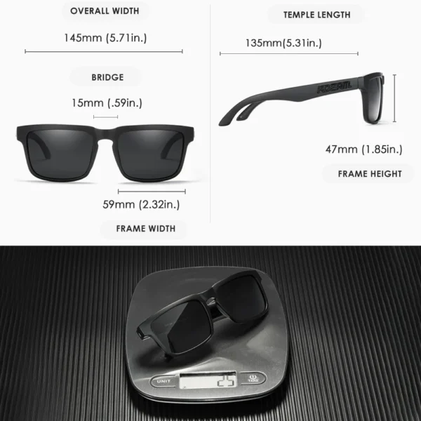 2024 Hochwertige Kdeam-polarisierte Sonnenbrille für Männer und Frauen, modisch, Unisex, Marke, beliebt, trendig, Outdoor-Brille, rote Linse 3