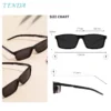 TR90 Männer Frauen Rechteck Vollrand Brille mit Federscharnier Magnetische Clip-On Polarisierte Sonnenbrille für verschreibungspflichtige Gläser 5