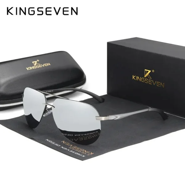 KINGSEVEN Mode Pilot Randlose Sonnenbrille Männer Aluminium Polarisierte Große Rahmen Gläser Frauen Casual Fahren Outdoor Brillen 3