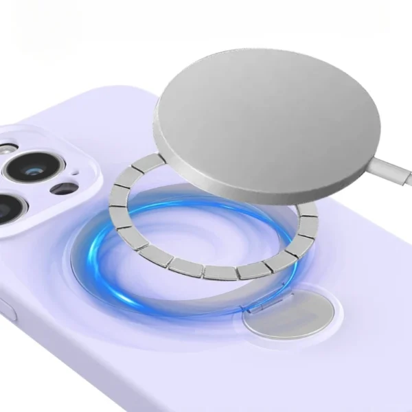 Luxuriöse Magsafe magnetische Flüssigsilikon-Ständerhalter-Telefonhülle für iPhone 13, 14, 15, 16 Pro Max, weicher Stoßstangenschutz auf 16 Abdeckung 5