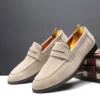 Mode männer Casual Schuhe Wildleder Echtes Leder Herren Slip-on Licht Komfortables Fahren Loafers Mokassins Männer Party Hochzeit flache 3