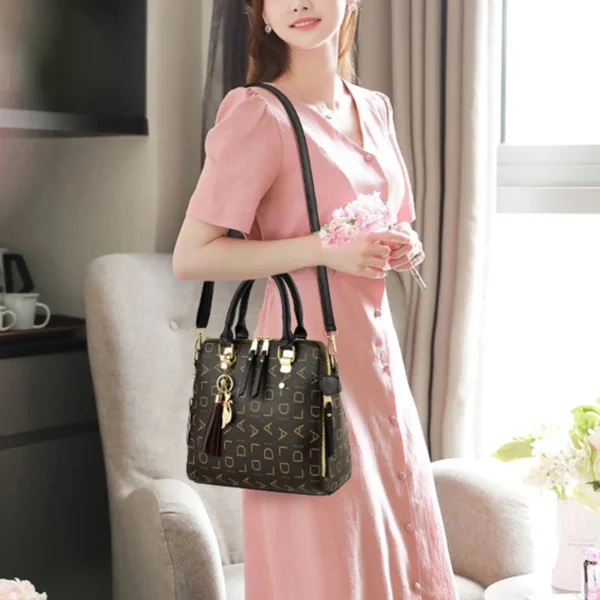 Mode Englisch Brief Handtasche Frauen PU Leder Quaste Top-griff Tasche Luxus Schulter Tasche Große Kapazität Dame Tote Design geldbörse 2
