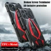Stoßfeste Rüstungs-Metall-Telefonhülle für iPhone 13, 14, 15, 16 Pro Max, robuste Anti-Fall-Telefonabdeckung für Samsung S23 S22 S24 Ultra 2