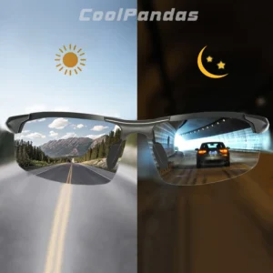 CoolPandas Photochrome Sonnenbrille Männer Polarisierte Randlose Outdoor Sport Fahren Gläser Tag Nacht Chamelon Goggle zonnebril heren