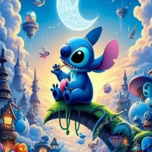 Stitch Lilo & Stitch 5D-Diamant-Malerei-Set zum Selbermachen, Diamant-Stickerei, Kreuzstich, handgefertigte Kunst, Geschenk, Basteln, Heimdekoration