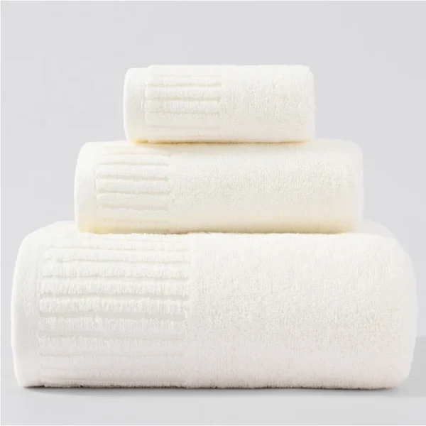 100 % Baumwolle, 3-teilig, hochwertiges Handtuch-Set, weiches, saugfähiges Badetuch, Gesichtstücher, kleines quadratisches Handtuch, für Zuhause, Hotel, Badezimmer 2