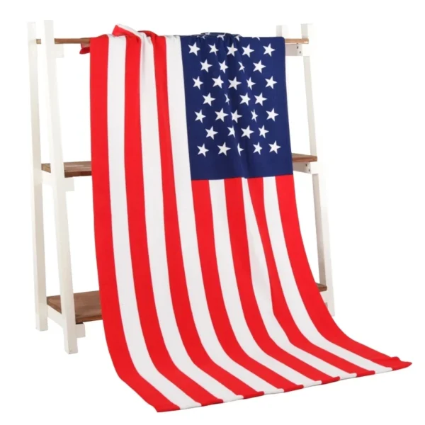 Großes Strandtuch, Mikrofaser, Waschlappen, Badebekleidung, Dusche, Körperwickel, Badetücher, Geschenk, Badezimmer, Outdoor, 100 x 180 cm, Sternstreifen 5