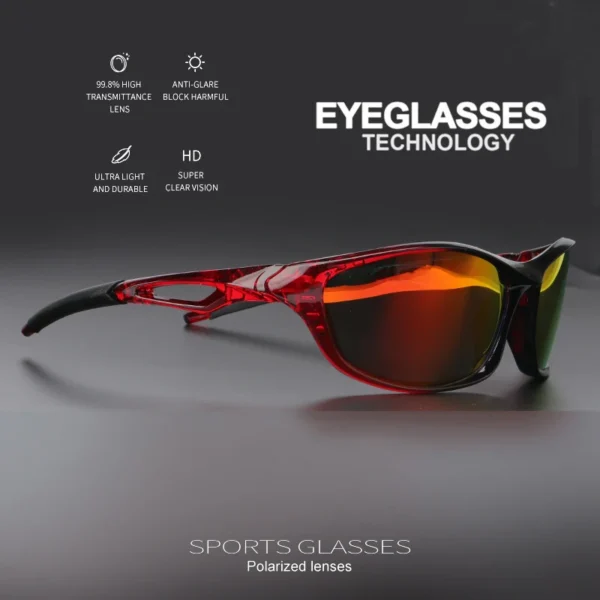 1 Stück/3 Stück polarisierte Retro-Herren-Sport-Sonnenbrille, langlebiger, durchscheinender farbiger Rahmen und TAC-Linse, zum Wandern, Angeln, Rennen 4