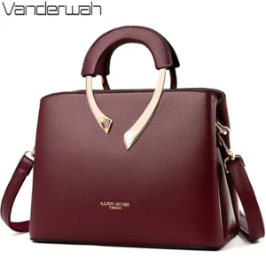 ECHTE VANDERWAH Hochwertiges Leder Casual Tote Luxus Handtaschen Frauen Taschen Designer Schulter Umhängetaschen für Frauen 2024