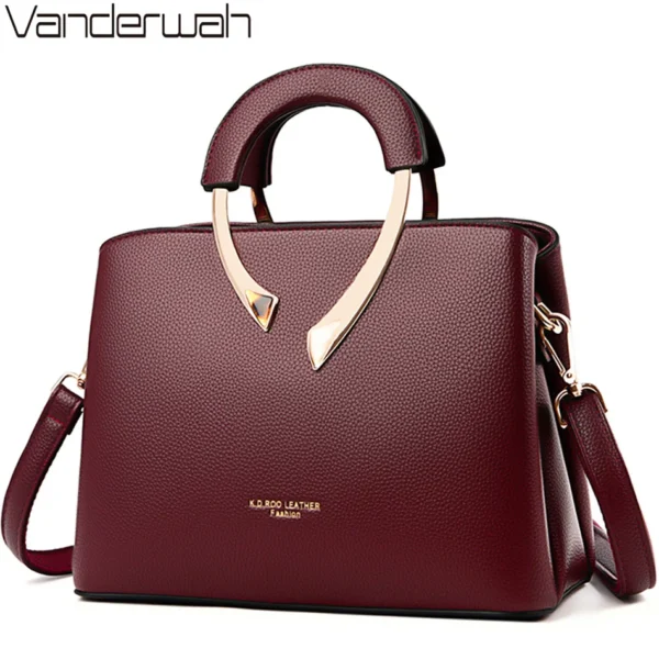 ECHTE VANDERWAH Hochwertiges Leder Casual Tote Luxus Handtaschen Frauen Taschen Designer Schulter Umhängetaschen für Frauen 2024