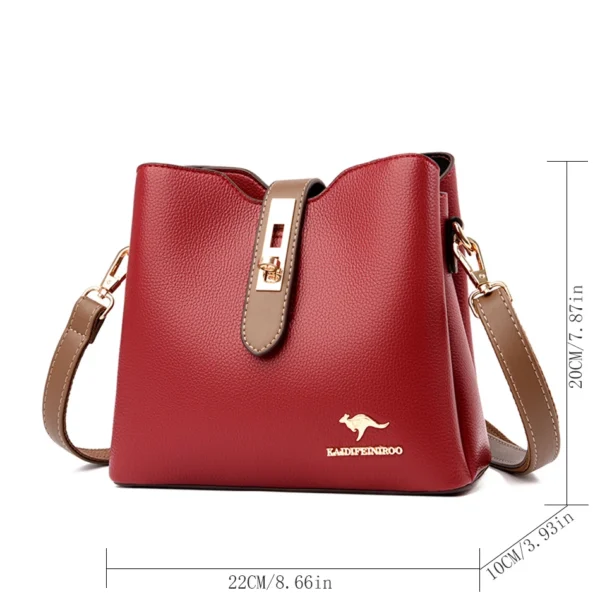3-lagige Geldbörsen und Handtaschen mit großer Kapazität, Umhängetasche für Damen, Designer, hochwertiges Leder, modische neue Messenger-Umhängetasche 4