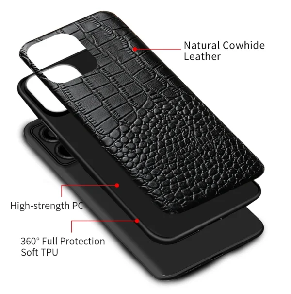 Handyhülle aus echtem Rindsleder für Xiaomi Poco X6 Pro Redmi Note 13 Pro Plus 5G Mi 13T Pro 14T Pro 14 Ultra Rückseite 6