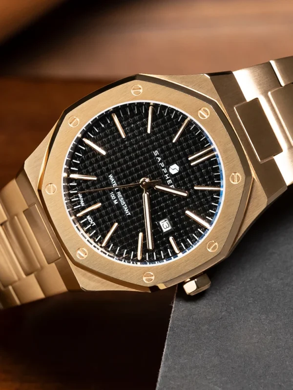 SAPPHERO Rose Gold Männer Uhren Luxus Edelstahl Uhr High-End Männer Geschenke Uhr Datum Mode Sport Wasserdichte Uhr Für Männer 5
