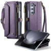 CaseMe Flip Leder Handyhülle für Samsung Galaxy Z Fold 6 5 4 3 S25 Plus S24 FE S23 Ultra S22 S21 S20 Reißverschluss Wallet Card Cover 6