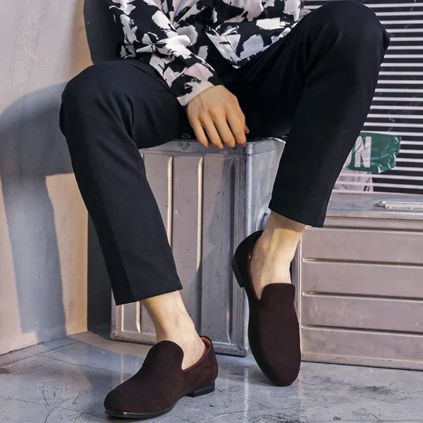 Herren-Freizeitschuhe, Wildleder, echtes Leder, Herren-Slipper, Party, Hochzeit, Loafer, Mokassins, Herren, leicht, bequem, zum Fahren 2