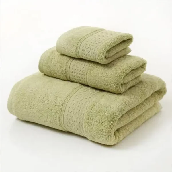 3-teiliges luxuriöses Baumwollhandtuch-Set, ultraweich, sehr saugfähig, inklusive 1 Badetücher, 1 Handtücher, 1 Waschlappen für das Badezimmer zu Hause 4