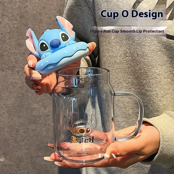 Cartoon Erdbeere Bär Judy Stich Stroh Glas 2025 Neue 480 ml Stroh Glas Büro Campus Mode Kawaii Glas Tasse Geschenk 4