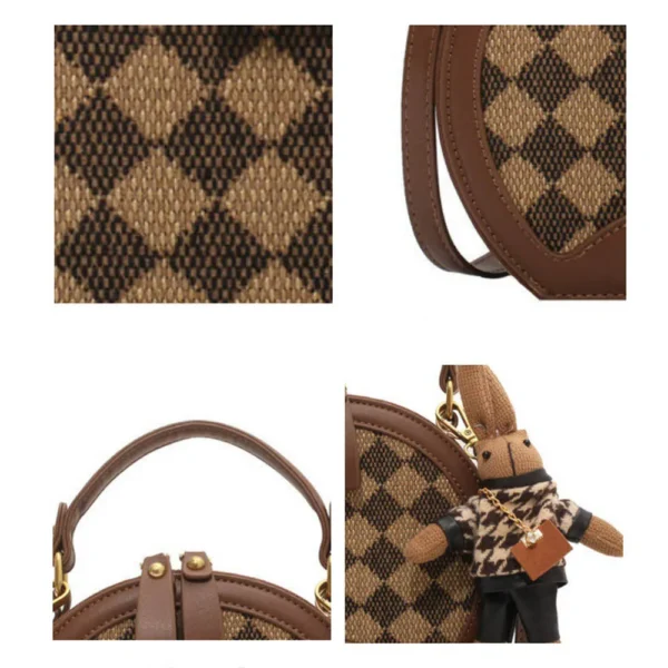 Damentasche für Damen, modisch, luxuriös, Designer-Reißverschluss, kleine Handtaschen für Damen, Leder, Orbicular-Umhängetasche, Trend-Anhänger 6
