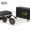 Klassische Retro-Damenbrille der Marke GCV mit rechteckigem, quadratischem Metallrahmen, Sonnenbrille, Polaroid-Gläser, Box Oculos De Sol Gafas