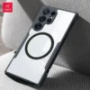 Xundd Hülle für Samsung Galaxy S25 Ultra S25 Plus S24 Ultra, magnetische Hülle mit Halterung, PC + TPU, klare Abdeckung für Samsung S25 Ultra