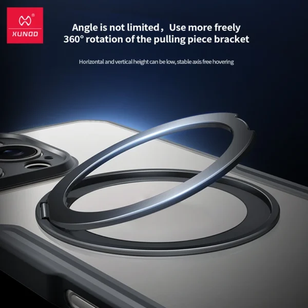 XUNDD Magnetische Hülle für Samsung Galaxy S24 25 Ultra S23 21 Ultra S25 Plus Airbag Anti-Drop Back Clear 360 °   Drehbares Ständergehäuse 4